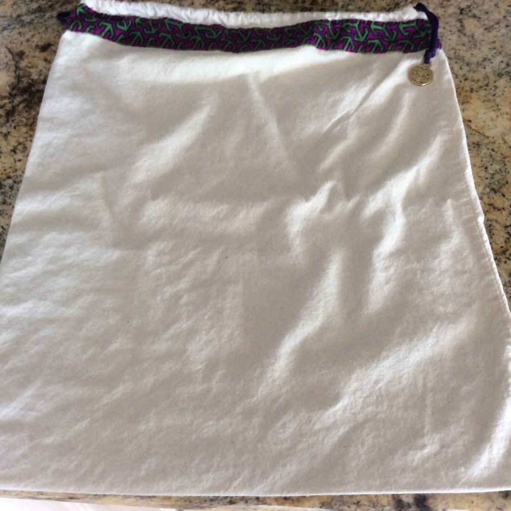 Tory Burch Canvas Shoe Bag/Dust bag for shoes or purse 16 x 13.5 great shape big